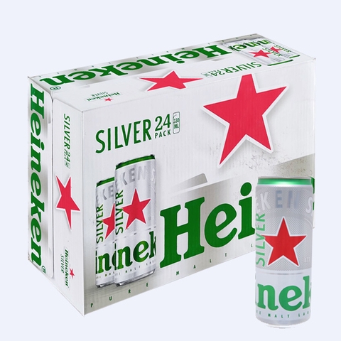 Thùng 24 lon bia Heineken Silver 330ml